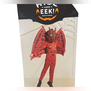 Children's Fiery Red Dragon Costume with Lights